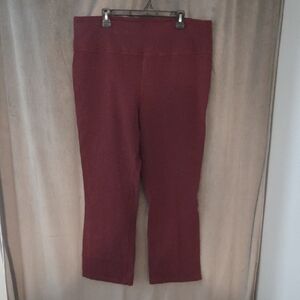 Active Zone 1x High-Waist Burgundy Stretch Yoga Style Pants